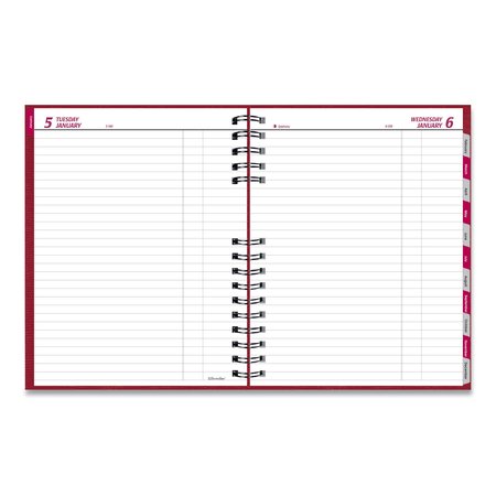 Brownline CoilPro Daily Planner, 10 x 7.88, Red Cover, 12-Month (Jan to Dec): 2022 C550C.RED
